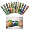 12Pcs Soccer Glove Pattern Slap Bracelets Kids Wristband Football Snap Bracelet