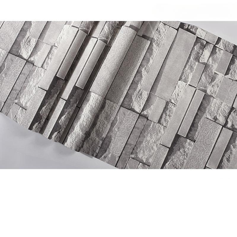 Slate Stone Brick Effect Washable Vinyl PVC Wall Paper Living Room Background Wallcovering Wallpaper Decor Papel De Parede