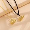 Enamel Fortune Gourd Pendant Necklace In Gold