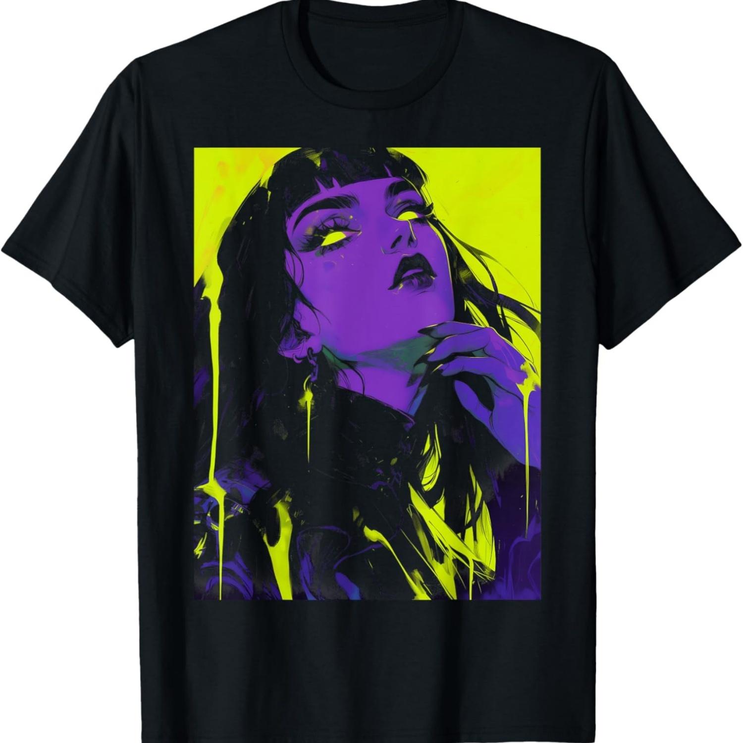 Киберготика Киберкор Гранж Панк Готическая Девушка Альтернатива Аниме Манга Футболка(11) S чёрный