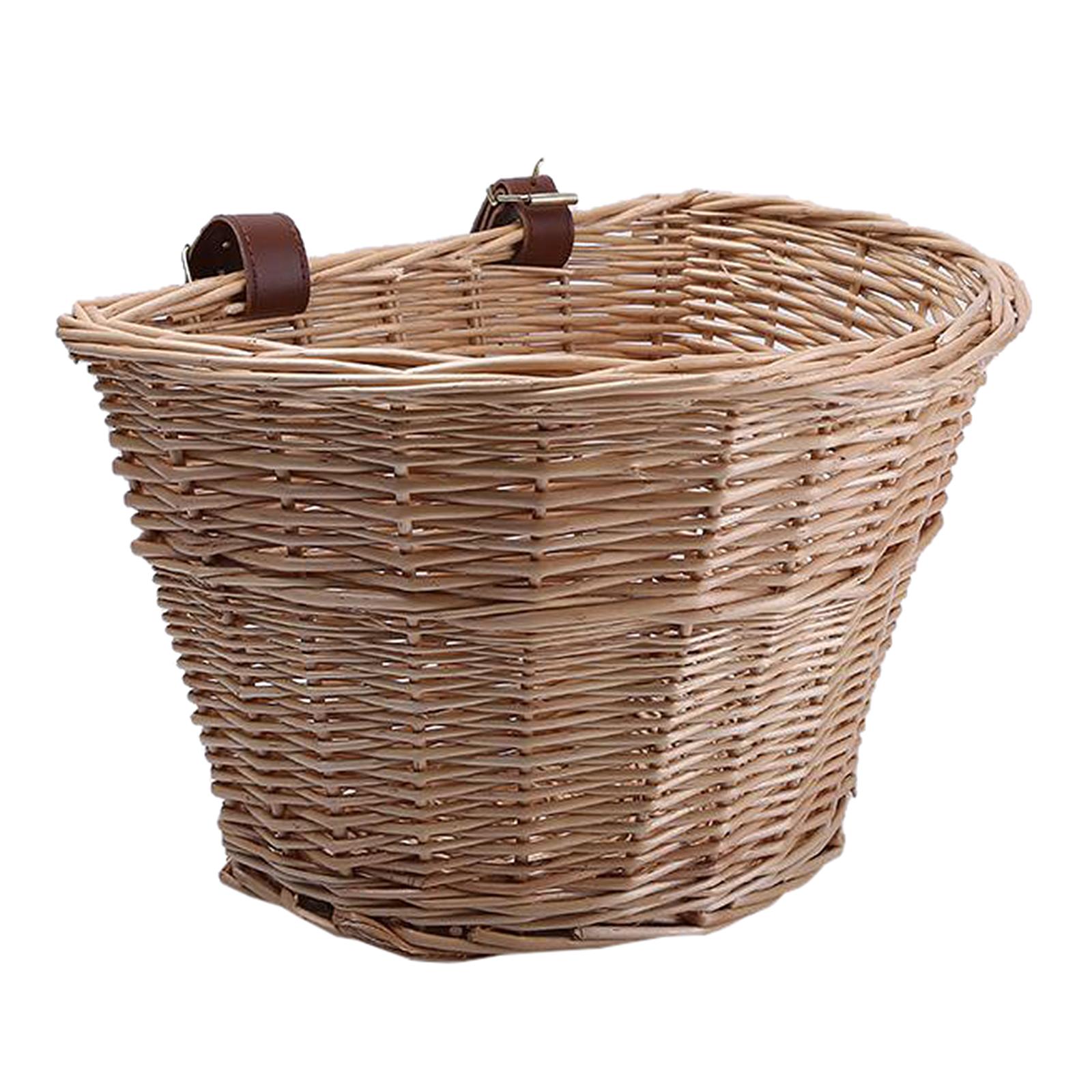 Bicycle Bike Storage Basket Wicker Bicycle Panniers Front Handlebar Bike Basket