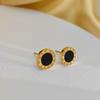 Black Neutral Roman Earrings for Women's Temperament Simple and Delicate Cold Style Earrings Earrings Earrings