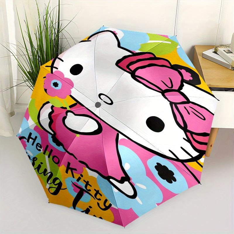 

Hello Kitty,Spring Time Automatic Folding Umbrella-Simple 8-Rib Design, Bright Cartoon Pattern, Durable Iron Frame, Suitable For Travel, Out