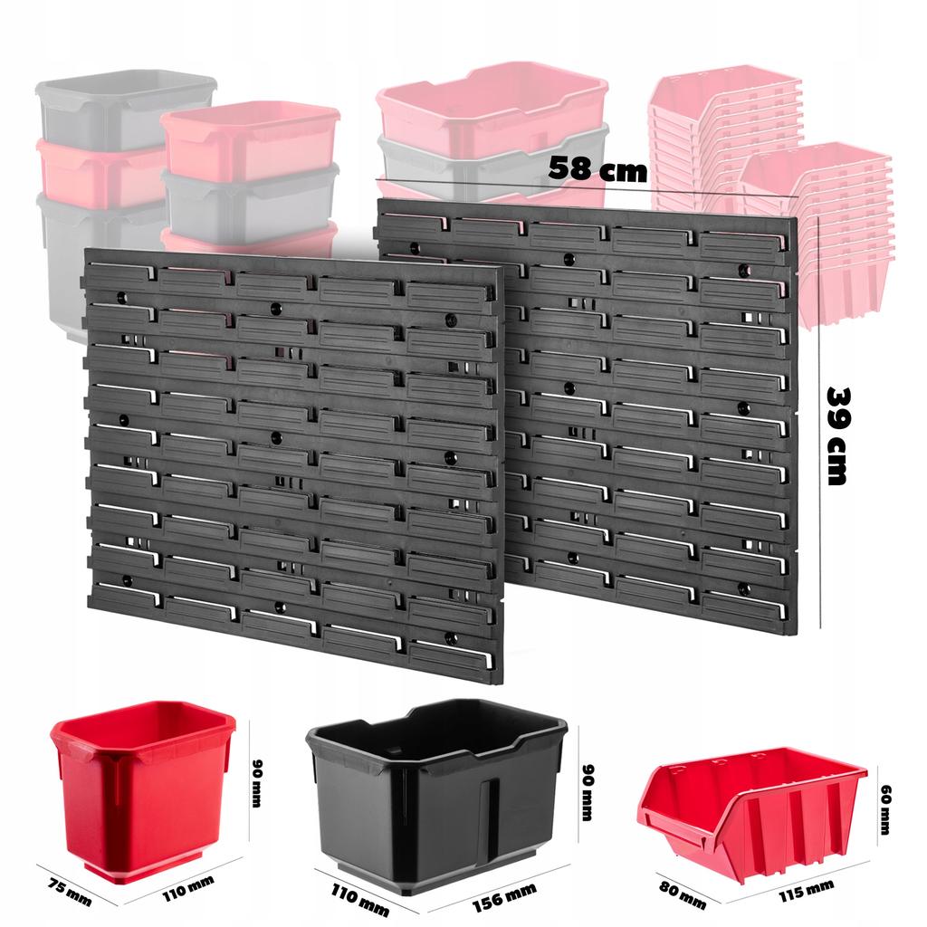 KADAX Tablica Warsztatowa Ścianka 116x39cm 46 el