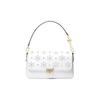 MK Bradshaw Monogram Studded Embroidered Flower Flap Leather Shoulder Bag Women Handbags White 30T1G2BL1I-WHITE-COMBO