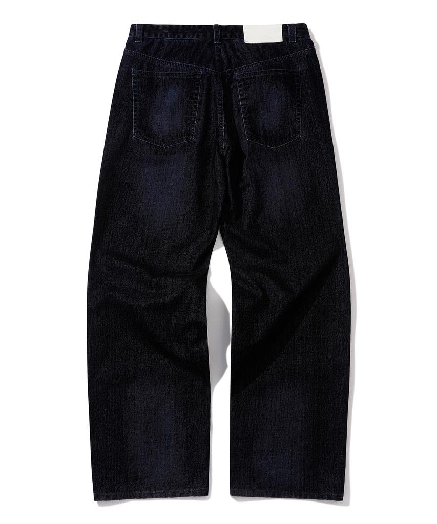Sekeonmonollogeu Semi-Wide Velvet Texture Two-Tone Denim Pants [Indigo]_Sept070Indigo