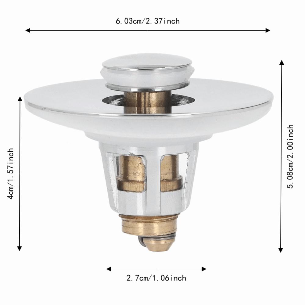 Push Button Sink Drain Stopper Brass Basin Drain Filter Durable Bounce Core Stopper  Kitchen Sink