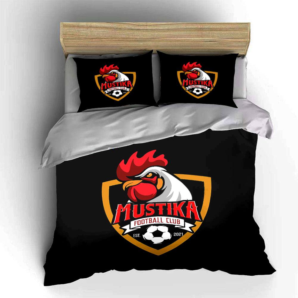 Mustika Football Club Design Bedding Duvet Cover Set Duvet Cover Pillowcases (1 * Duvet Cover 2 * Pillowcases, Without Duvet Insert)