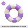 Summer Multicolor Striped Inflatable Swim Ring Thick PVC Leakproof Portable Foldable Pool Float Swimming Circle for Adults Kids