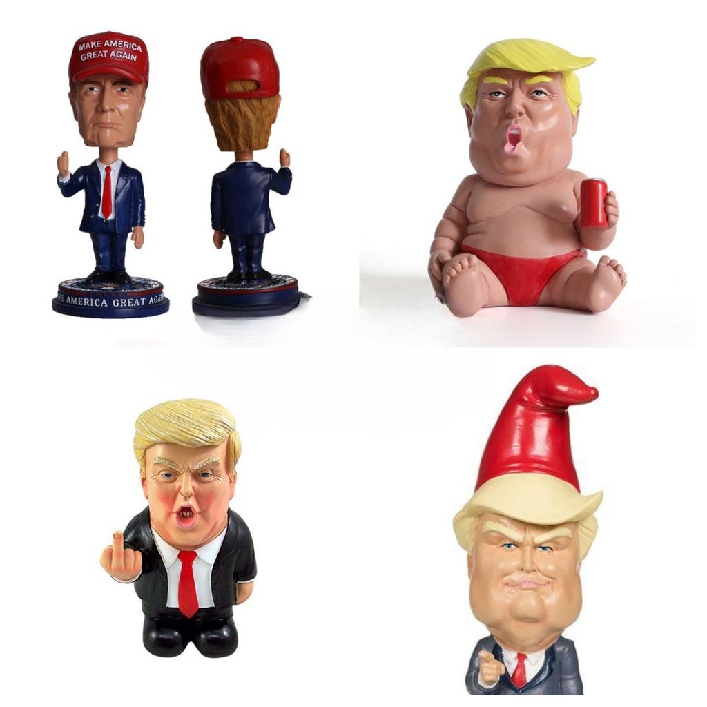 Vtipná panenka kývající hlavou Trump Pryskyřičná figurka Trump Kreativní parodie postavy Vložky do pera Figurky Sběratelská stolní ozdoba