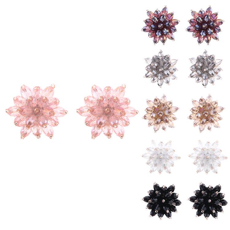 JMXD-Crystal Bead Earrings Summer Earrings Women's Exaggerated Jewelry Earrings