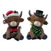 Christmas Cow Statue Figurine Collection Festival Desktop Ornament for Shelf Farmhouse Dining