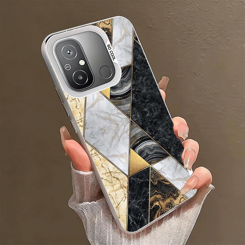 Geometrisches Marmormuster Stoßfeste Handyhülle für Xiaomi Poco X7 X6 X5 X3 Pro F7 Ultra M8 Redmi 15C 15 14C 13C 12C 10C 13 12 10