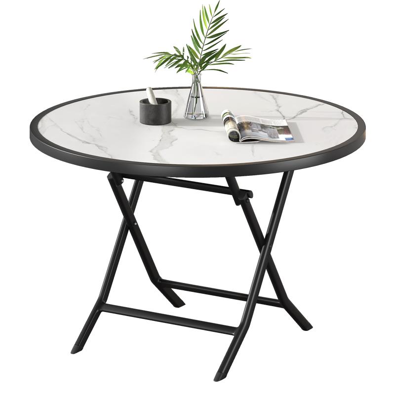 Folding Dining Table Household Small Apartment Folding Dining Table Simple Round Table 4 People Dining Table Round Folding Table