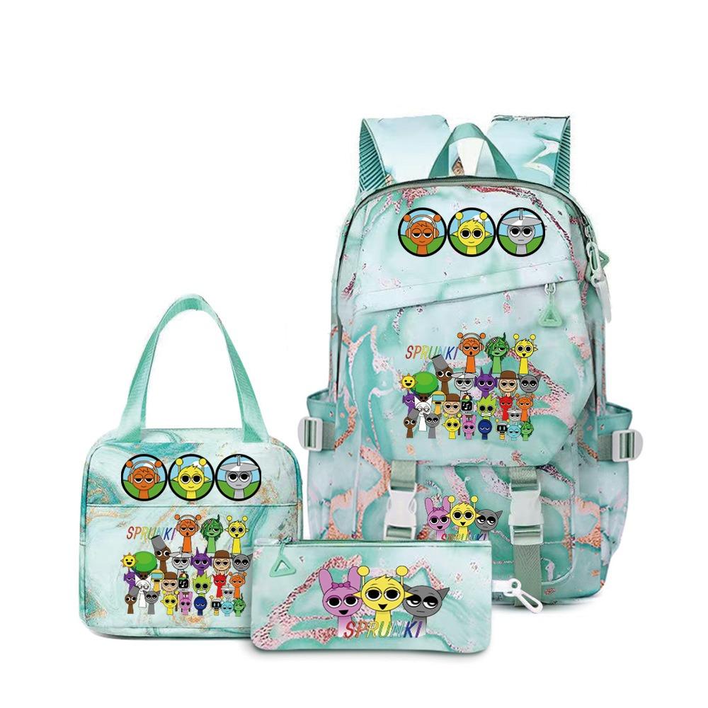 Rhythm Box Music Game Backpack Student Children Cute School Bag Three-piece Lunch