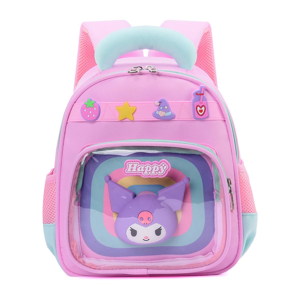 Children'S Backpack Cartoon Animation Transparent Window Boys And Girls Backpack Kindergarten Children'S Schoolbag