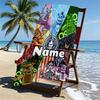 Personalisierter Strandtuch mit individuellem Namen für Five Nights at Freddy's, für Reise Camping Strandparty Heimdekoration, Geburtstagsgeschenk für Familie & Freunde