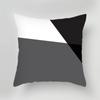 Black White Gray Geometric Series Printed Pattern Square Cushion Cover for Home Living Room Sofa Office Decoration Pillowcase