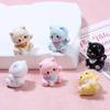 3Pcs/Bag Cute Waving Cat Figurines Car Ornaments Miniature Lucky Cat Home Desktop Decoration Diy Accessories Dollhouse Toy Gifts