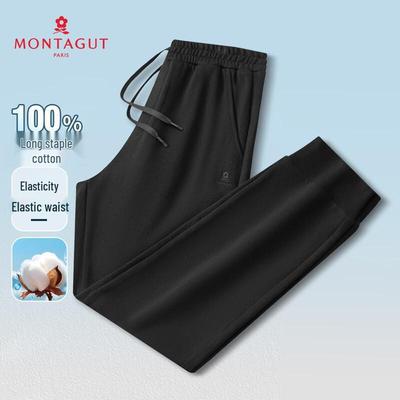 MONTAGUT Męskie Joggersy Bawełniane 100% z Elastycznym Pasem Zwężane