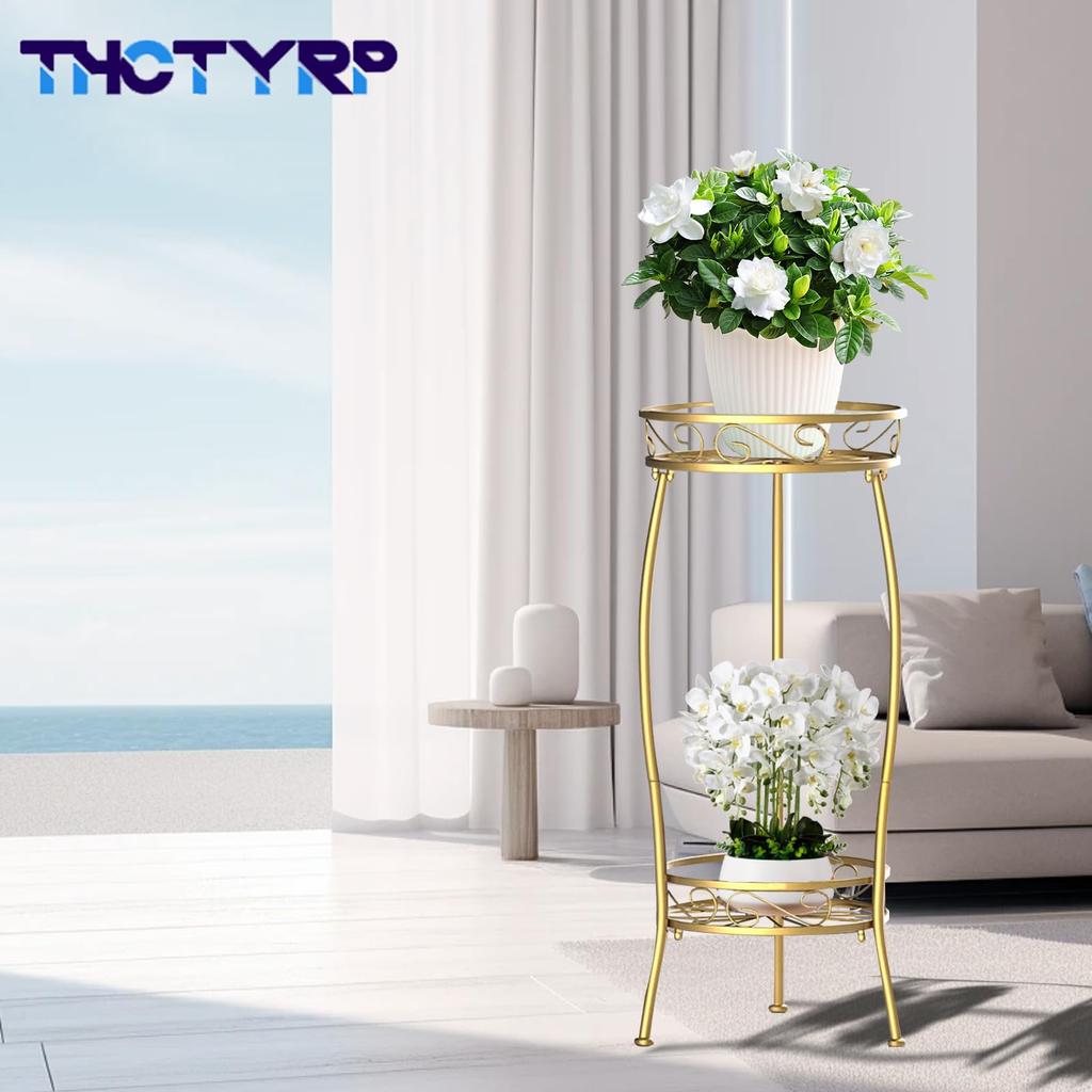 Flower Flower Planter Iron Flower Creative Green Succulent Flower Indoor Plant Flower Flower Pot Perfect for Living Office Stand, 2-tier, Stand,