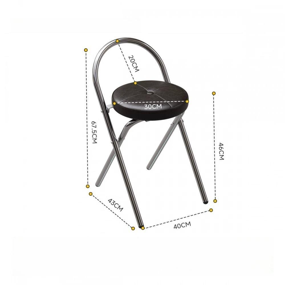 Modern Chinese Style Dining Chairs - Stainless Steel Folding Chairs with Soft Pads, Space Saving for Small Apartments