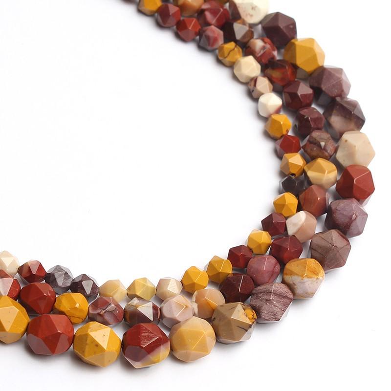 Korálky z přírodního kamene Mookait s fazetovým kamenem Volné korálky pro výrobu šperků 6/8/10 mm