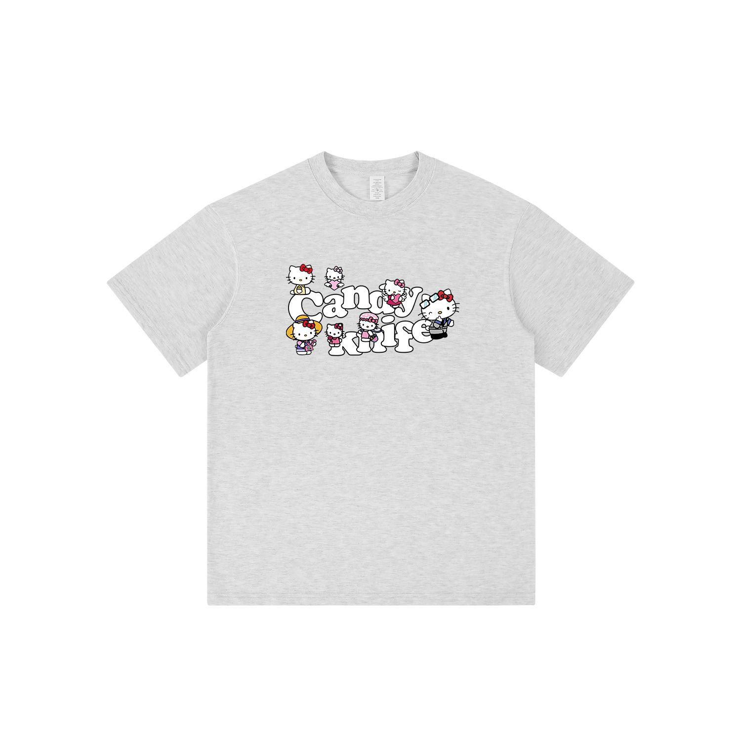 Kitty Cat Cartoon Print ShortSleeved TShirt for Women  2026 New Style  Summer Loose Pure Cotton HalfSleeve S