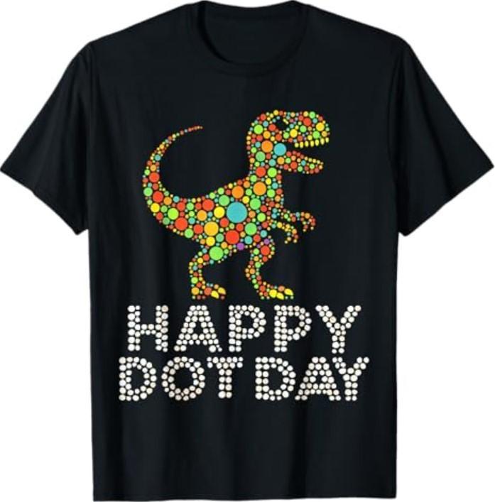 Dot Day 2026 September 15th Polka Dot T-Rex T-Shirt M