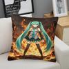 Hatsune Miku Throw Pillow, Anime Cushion, Accent Pillow, Includes Pillow Core, Digital Print, 18 Inch, For Sofa Bedroom Decor