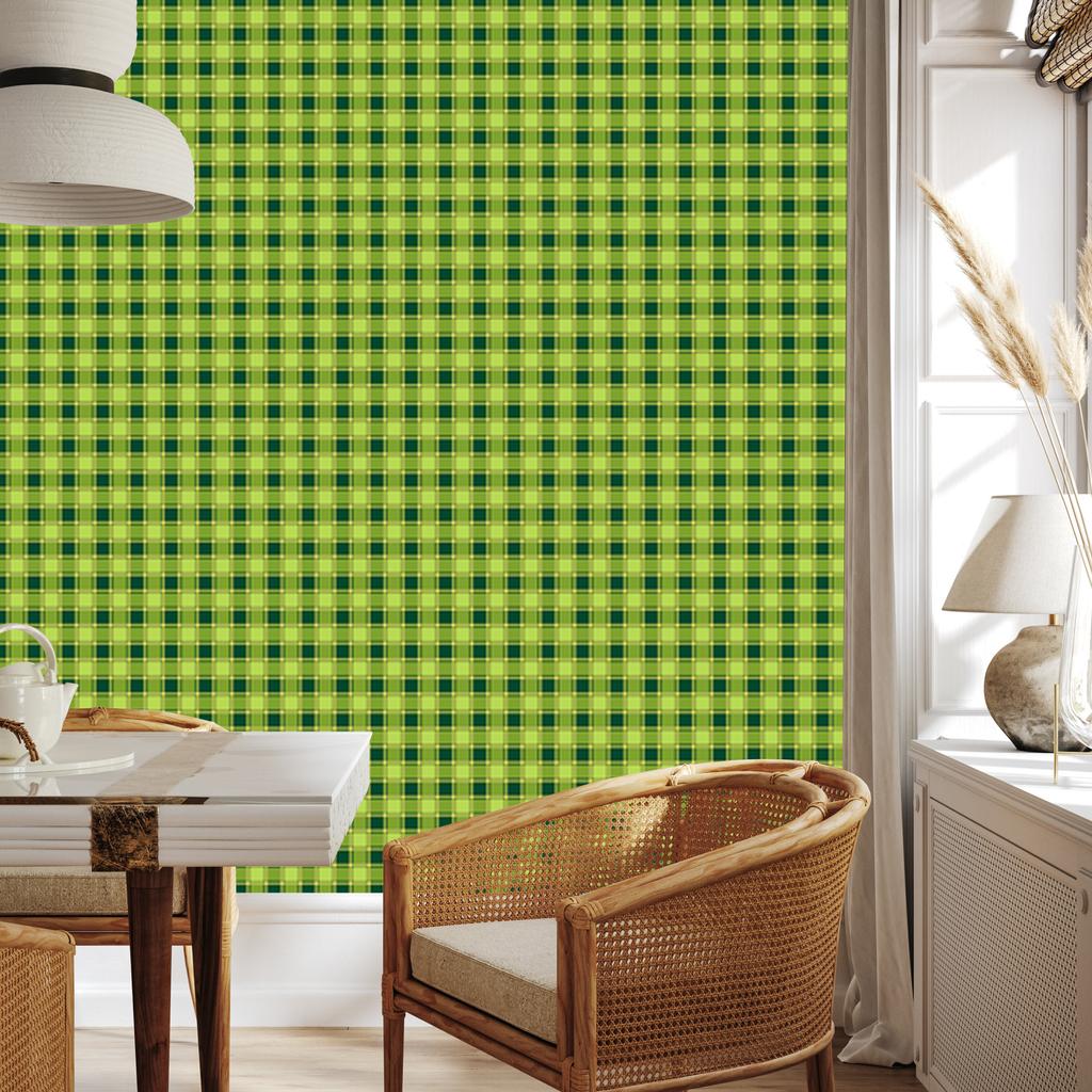 Green Checkered Wallpaper Lime and Green for Living Room and Bedroom 50x1000