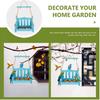 POPETPOP Hanging Bird Feeder, Wooden Chair-Shaped, Multiple Feeding Spots, Attracts Various Birds, Durable, Blue, 6.89 X 5.51 X 4.725 Inches