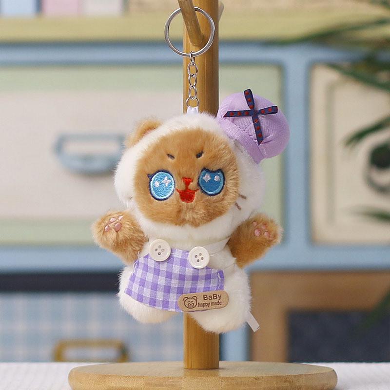 Plush Cat Keychain With Pp Cotton Filling For Backpack Decor And Gifts