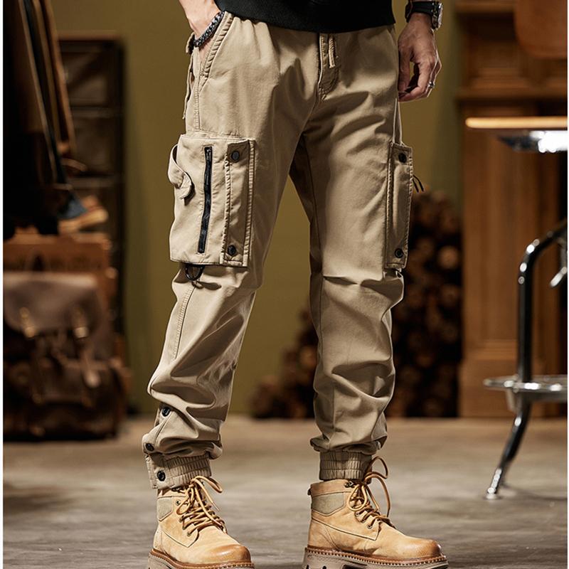 2024 New Winter Cargo Pants Men Multi-Pockets Drawstring Fleece Liner Thick Warm Overalls Joggers Casual Cotton Thermal Trousers