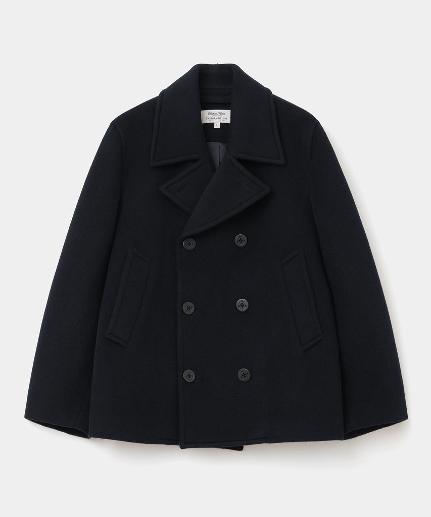 UNIFORM BRIDGE Wool Pea Coat Dark Navy