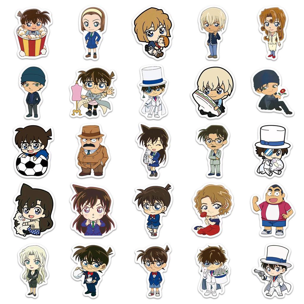 50 Detective Conan Anime Stickers for Notebooks, Luggage, Headphones