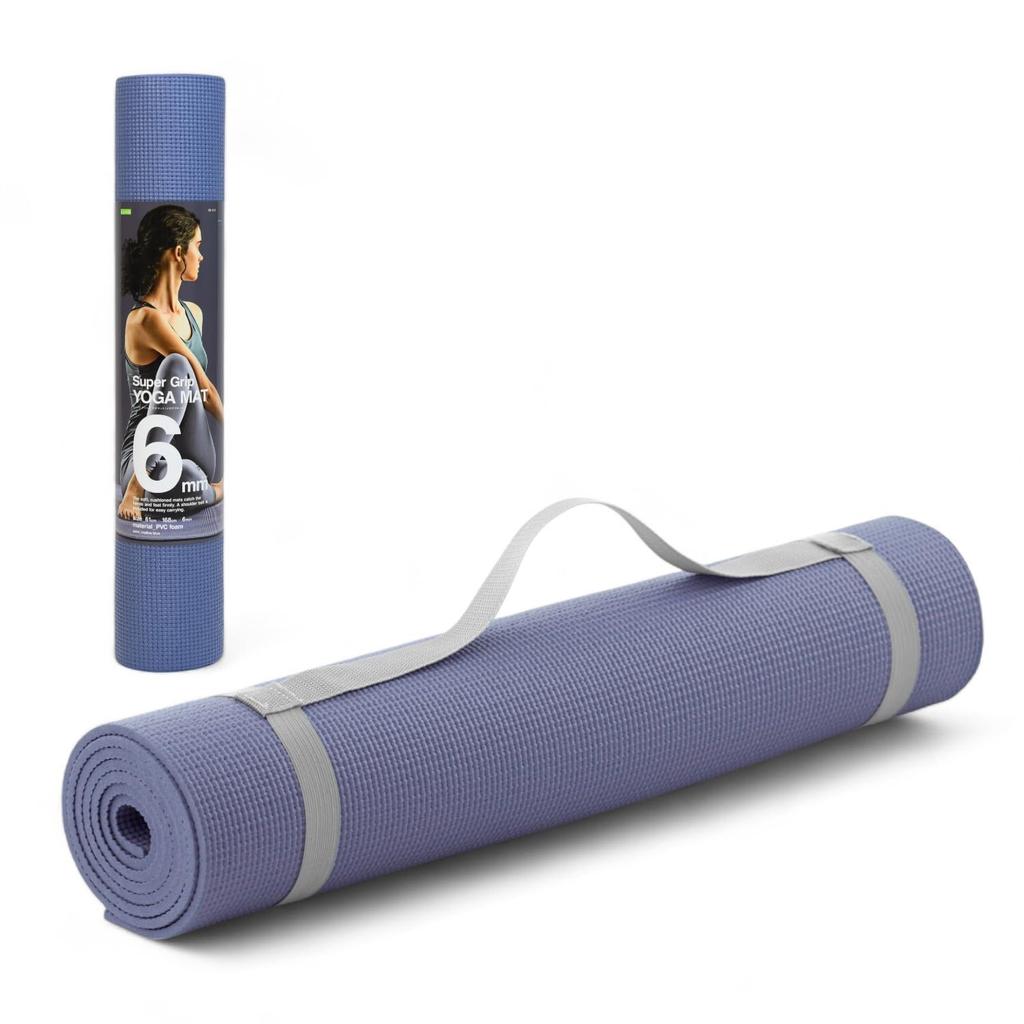 Super Grip Yoga Mat with Carry and Training Stretching Mat Manufacturer Mellow La-VIE Strap, 4mm, 6mm, 8mm, 10mm, Mat, [Genuine Product], 6mm, Blue,