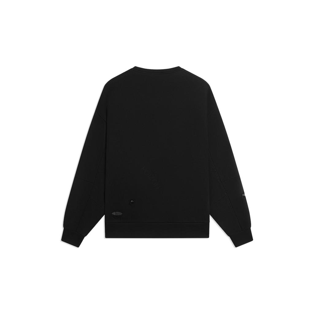 Li-Ning Born Skater Long-Sleeve Crew Neck Loose Sweatshirt Men Tops Black AWDSB11-3