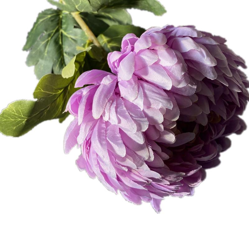 5pcs Artificial Chrysanthemum Flower Branch Faux Silk Pineapple Chrysanthemum with Long Stem for Wedding Floral Arrangement