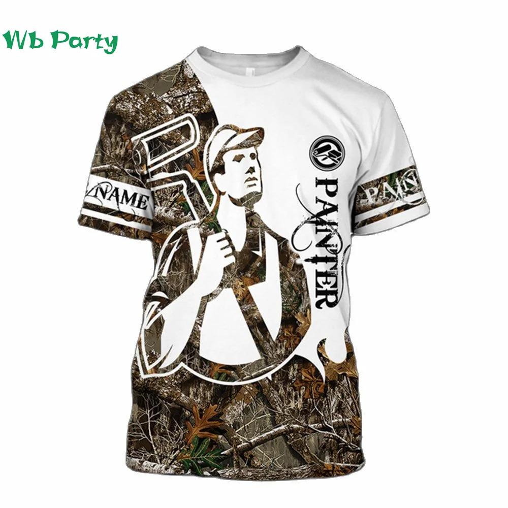 Camiseta de Verano Nueva para Hombre Estilo Pintor Personalizada Moda Cuello Redondo Holgada Manga Corta Tallas Grandes Tops Personalizados Regalos para el Día del Padre