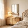 Rectangular Wall Mirror 80 x 60 cm, Modern Mirror with Metal Frame and Wood Elements for Living Room, Bathroom & Hallway (only with wall mirror)