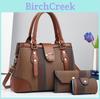Fashion Color Blocked Woven Texture Women Casual Handbag Wallet Card Bag Set For Daily Use And Street Style