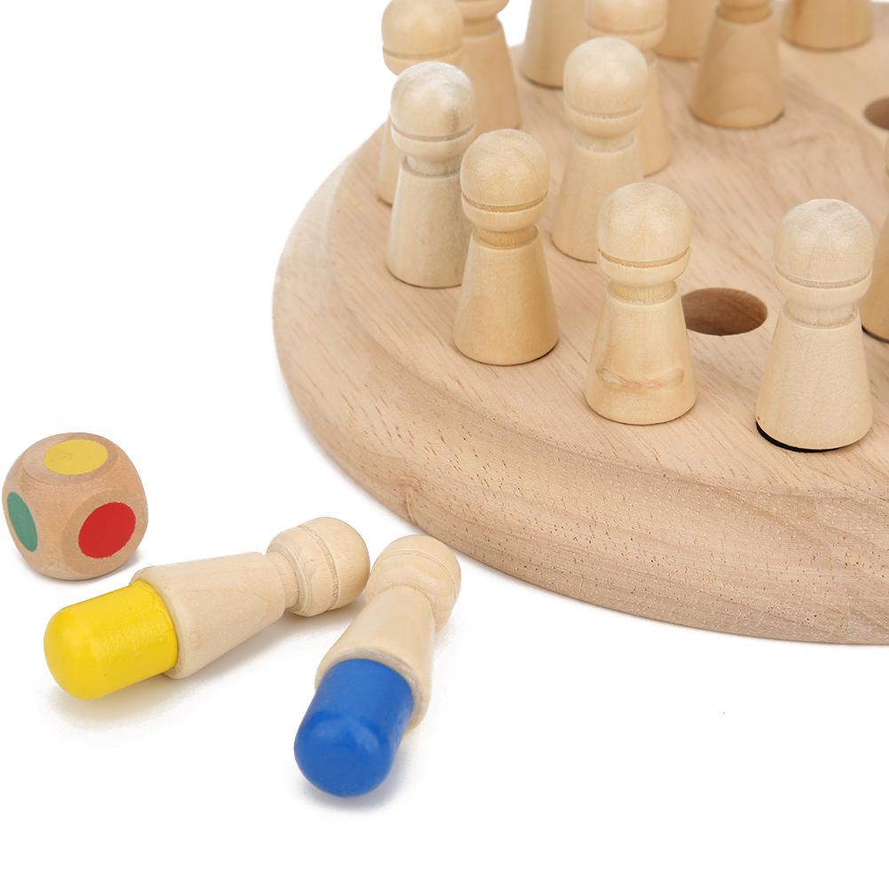 Dřevěná Memory Match Chess Game Stolní vzdělávací dětská stolní hra
