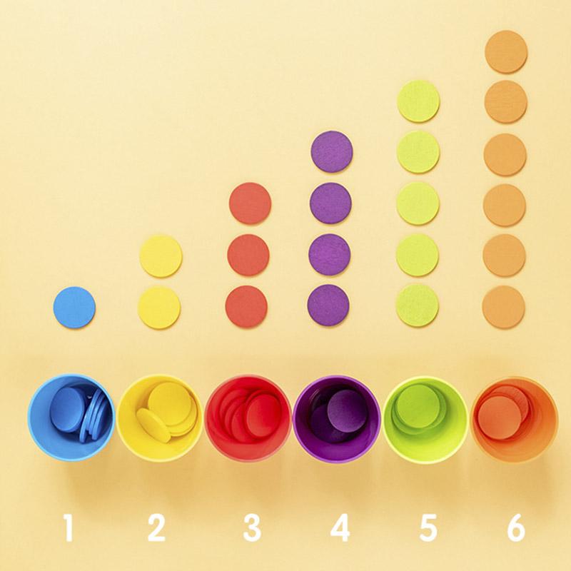 Children's Wooden Creative Thinking Color Cognitive Classification Cup Color Classification Stacking Cup Game Educational Toys