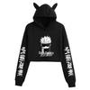 Women's Jujutsu Kaisen Anime Cropped Hoodie - Trendy, Casual, Loose Fit for Spring & Autumn