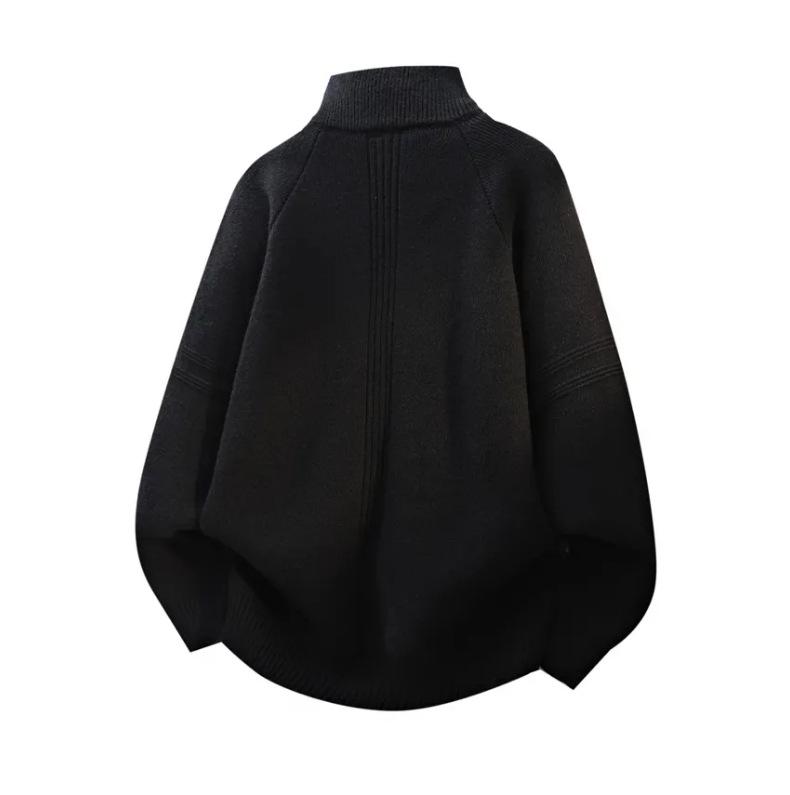 Men's 2025 High-End Wool Half-Zip Sweater - Stand-Up Collar, Solid Color, Autumn/Winter Knit Pullover