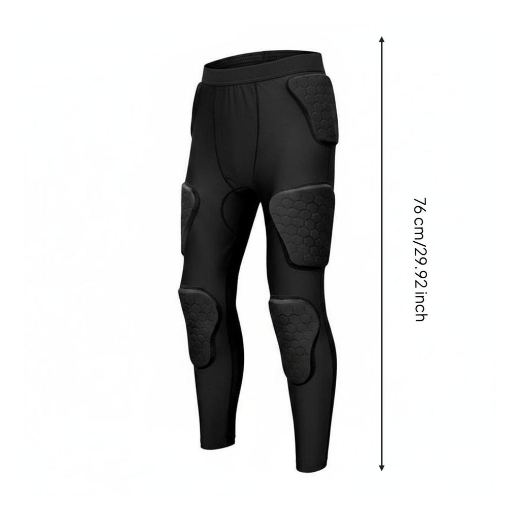 Pantaloni a Compressione Imbottiti Assorbiurto Allenamento Portiere