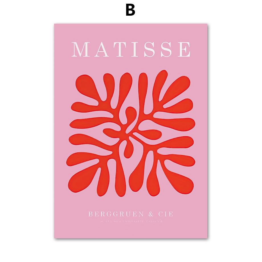 Abstract Pink Matisse Museum Map Flower Market Wall Art Canvas Painting Nordic Posters and Prints Living Room Decorative Murals