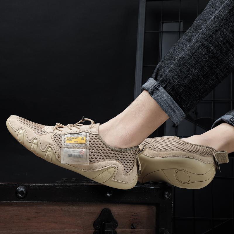 Мужская повседневная обувь из свиной кожи с резиновой мягкой подошвой и большой дышащей — фото 13