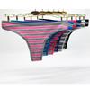 Women Sexy G-string Thongs Striped Cotton Low Rise Soft Women Underwear T-back Intimates Lingerie 6 Pcs